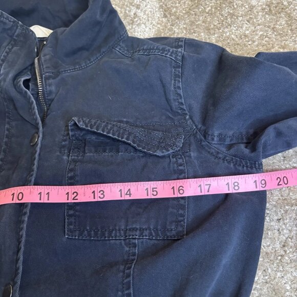 Hollister Women's Navy Utility Jacket Zipper/Snap with Cargo Pockets Size M - Picture 4 of 7